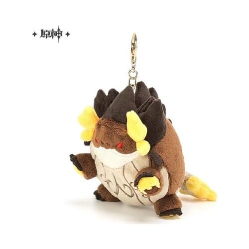 Game Genshin Impact Azhdaha Zhongli Soft Short Plush Stuffed Doll Keychain Bag Pendant Keyring Cartoon Toys Xmas Gifts