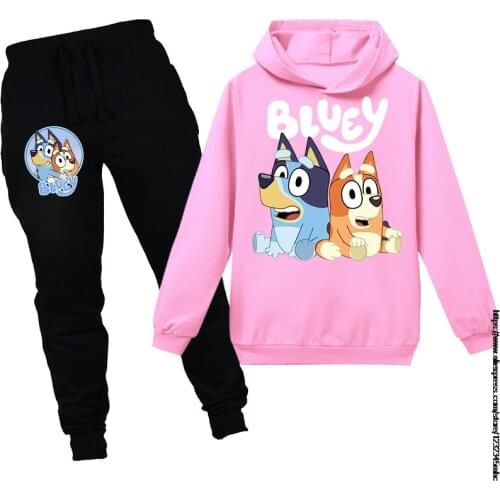 Disney Children Tracksuit Kids Clothing Sets Baby Girls Fashion Sports Suits Hoodies Sweatshirts+Pants 2 Pcs bingo bluey Clothes