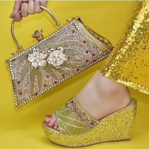 Doershow African shoes and bag set Italian shoe with matching bag best selling ladies matching shoe and Italy SUK1-19