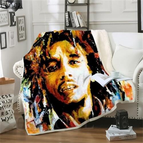 Double Layer Blankets Reggae Creator Bob Marley Printed Weighted Quilt for Home Decoration Sofa Adult Nap Fashion Throw Blanket
