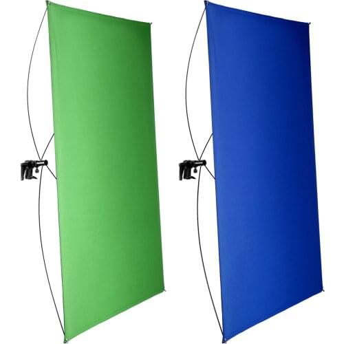 Neewer 39x55Inches/100x140CM 2-in-1 Chromakey Blue/Green Backdrop Screen with 4 Flexible Rods for Live Streaming, Studi /YouTube