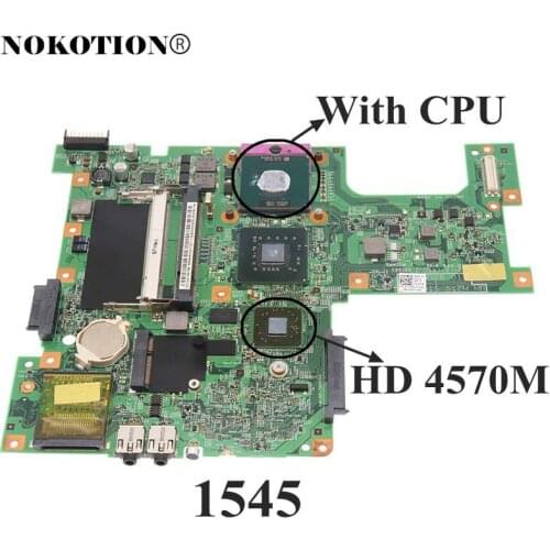 NOKOTION Laptop Motherboard For Dell inspiron 1545 PM45 HD4570M DDR2 H314N 0H314N CN-0H314N 48.4AQ12.011 Free CPU