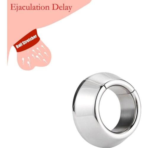 Outdoor Fit Weight Metal Ball Stretcher Stainless Steel Scrotum Pendants Penis Ring Lock Delay Ejaculation BDSM Sex Toy for Men