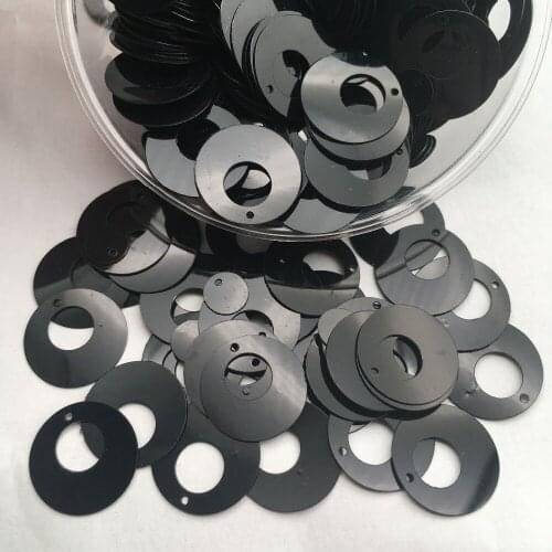 New! 30g/Lot 7mm 16mm Flat Dual Round Loose Sequins Paillette Sewing Wedding Craft,Women Kids DIY Garment Accessory Black