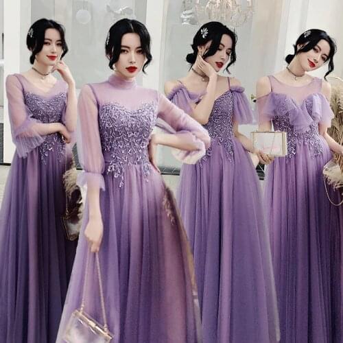 New Purple Bridesmaid Dresses Formal Long For Wedding Party Graduation Birthday Party Dress Gifts Girlfriends Vestido De Fiesta