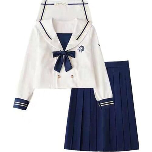 New Arrival Japanese College Style Jk Sets School Uniform Girls Navy Style Autumn High School Women Novelty Sailor Suits Uniform