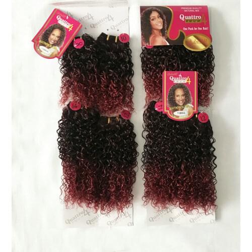Adorable Quattro Bebe Curl 4pcs Ombre Color Hair Weavon,Two Tone Colour Heat Resistant Kinky Curly Full Packat Hair Weaving