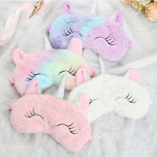 Plush Anime Sleeping Eye Mask Cute Kids Sleep Mask Cartoon 3D Eye Cover Eye Blindfolds Travel Eye Band Shade Rest Eyepatch