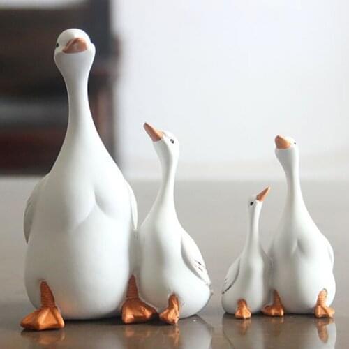 Mother And Son Duck Resin Statue Crafts Perfect For Cabinet Living Room Photo Prop Table Display Home Decoration Для Дома