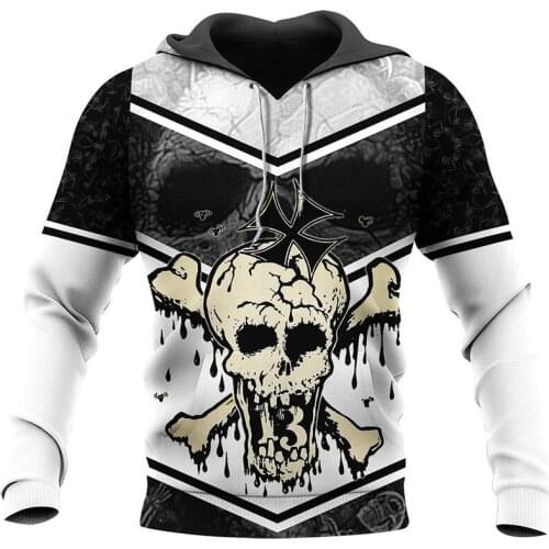 New style 3D skull print Sweatshirt 3D print Unisex casual Zip Hoodie casual Street hip hop Hoodie