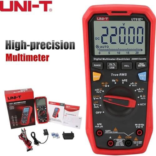 UNI-T Digital Multimeter UT61B UT61D UT61E Plus High Precision 6000 Counts USB Connection Auto Range AC DC A V Multimetro Tester