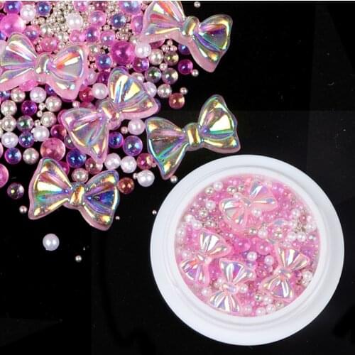 Spring Bows Mixed 3D Rhinestones Nail Art Decorations Crystal Gems Jewelry Gold AB Shiny Stones Charm Glass Manicure Accessories