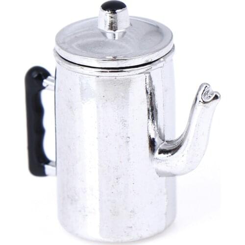 Vintage Metal 1/12 Scale Dollhouse Miniature Kettle Pretend Play Kitchen Cooking Utensil Furniture Accessories Toy