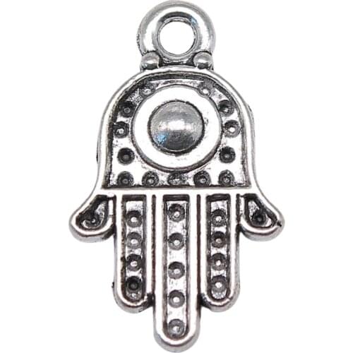 WYSIWYG 10pcs/lot Jewelry Making DIY Handmade Craft Charms Antique Silver Color 20x12mm Hand Palm Pendant