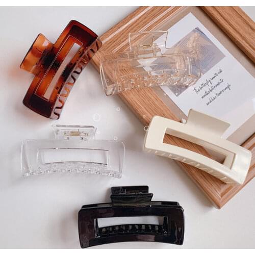 1PCs Korean Style Fashion Women Girls Resin Acrylic Hair Claws Hair Clips Headwear Transparent Big Size Women Hair Accessories