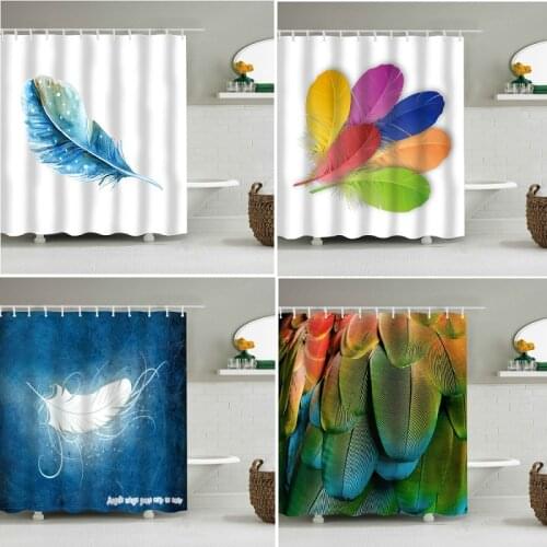 Feather pattern curtain for bathroom shower curtain waterproof curtains curtain shower curtain Bathroom curtain Shower curtain