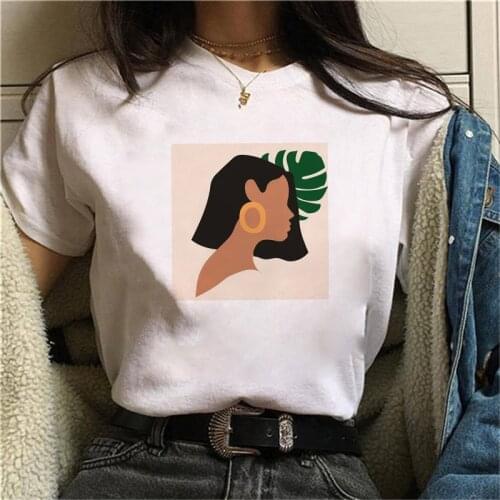 Women Vintage Abstract Print Summer New Fashion Casual Women Tops Tee Harajuku Female Feminist O-neck T-shirt