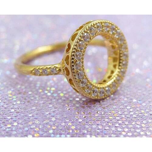 Original Shine Hearts Of Pan Halo Rings For Women 925 Sterling Silver Ring Wedding Party Gift Pandora Jewelry