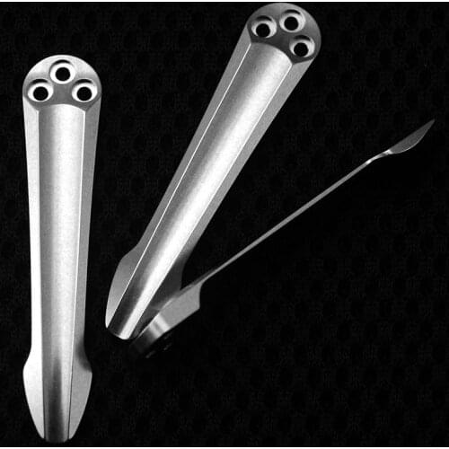 1PC Titanium Alloy Knife Back Clips One-piece CNC Folding Pocket knife Clip + 3 screws For Paramilitary 2/C10 C81