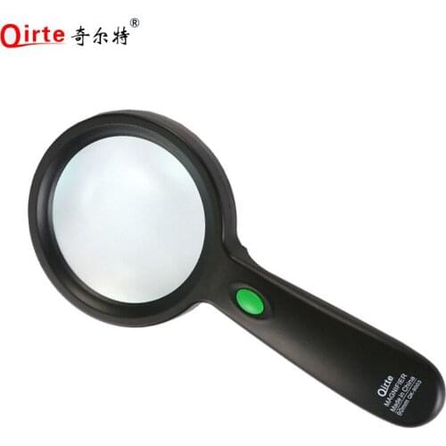5 Times 90mm Educational Handheld old Man Reading magnifying glass 5X Insects observation Gift Magnifier with 12pcs LED Lamps