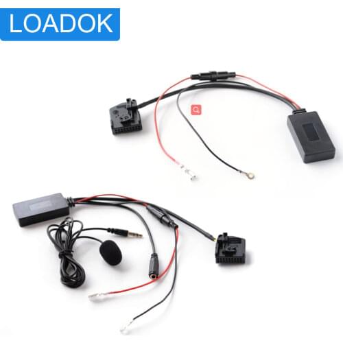 Car Bluetooth Music Audio Receiver AUX-IN Cable Microphone Hands Free Mic Adapter for For Mercedes Benz W203 W209 W211
