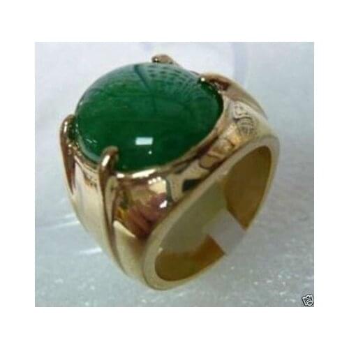 Free Shipping >>NEW Mens jewelry green jade ring size 8-11