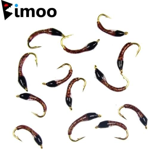 Bimoo 10PCS #14 #16 Brown Nymph Buzzer Fly Trout Fishing Flies UV Color