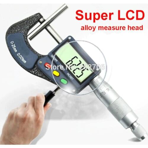 0-25mm 0.001mm Super LCD display Electronic digital micrometer micrometro outside digital micrometer thickness caliper gauge