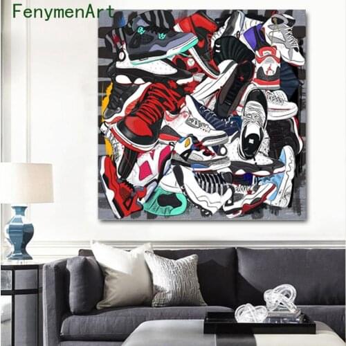 Color Sneakers Posters and Prints Modern Art Wall Pictures for Cuadros Bedroom Home Decoration Shoes Graffiti Canvas Paintings