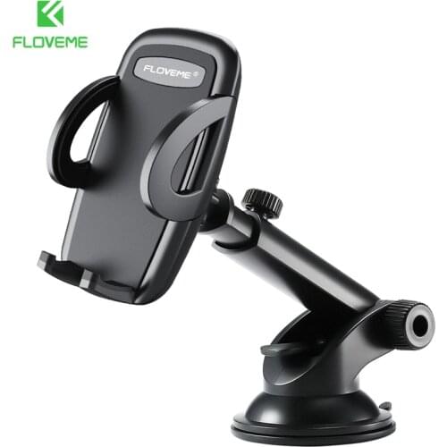 FLOVEME Suction Cup Phone Holder Car Bracket For iPhone Xiaomi Dashboard Stand Auto Lock Windshield Mount Mobile Holder Support