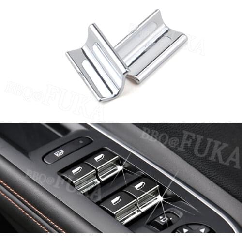 For 2014-2018 Peugeot 308 3008 Chrome ABS Car Door Window Lift Button Switch Sequin Trim Car Styling