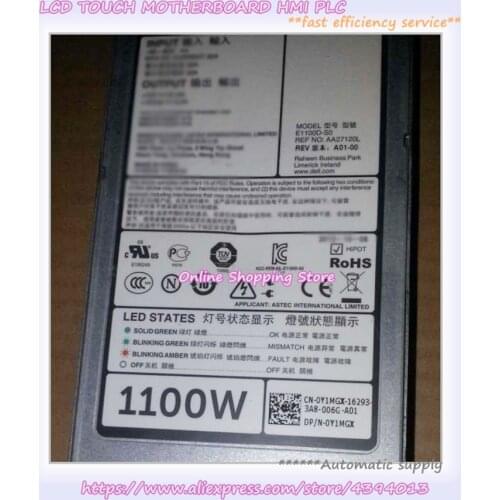 For Original R620 R720 R520 NX3200 1100W DC Power Supply Y1MGX