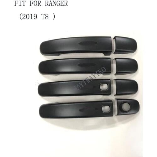 FIR FOR Ford RANGER New Pickup 2019 2020 T8 Accessories ABS Black Door Handle Covers Trim FIT For FORD RANGER Car Styling