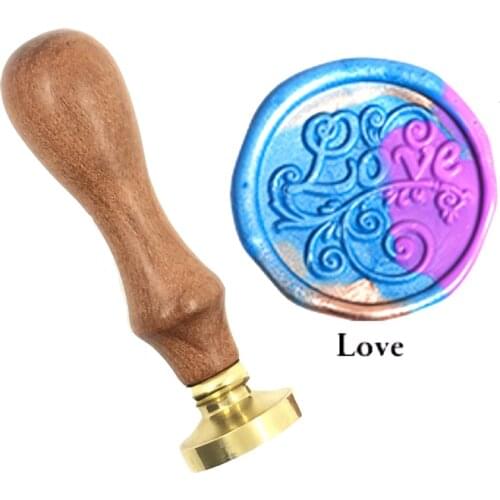 Exquisite Paint Wax Seal love for ever brass stamp wood handle,DIY Ancient Seal Retro Stamp,Personalized Wax Seal High Quality