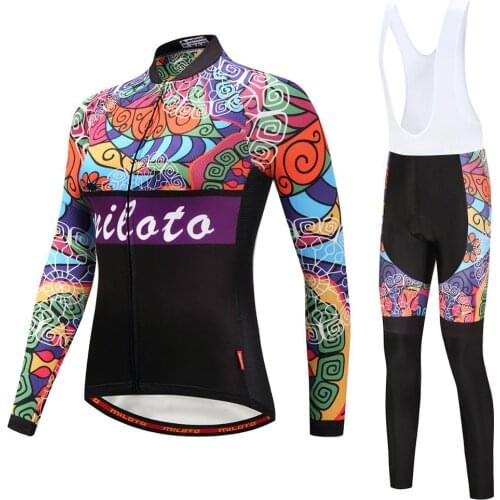 Arty Female Bicycle Clothing Set Reflective Long Sleeve Womens Cycling Jersey Mtb Bike Riding Suit Blike Clothes Girl Sport Wear