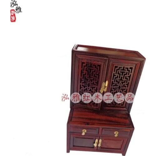 Ming and Qing antique miniature mahogany red rosewood cabinet level home accessories carving crafts ornaments New Specials