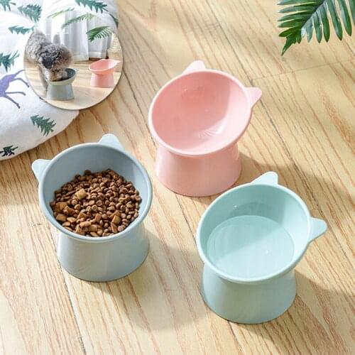 Pet Cat Feeding Bowl High Foot Neck Protector Puppy Drinking Feeder Non-slip Water Food Bowl For Small Medium Large Dogs Cats