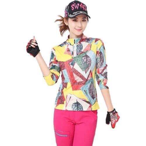 Multipurpose Blouses Outdoor sports quick dry Ladies shirt Women clothes Long sleeve Hiking UV clothing Camping Stand collar top