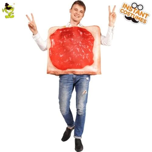 Man Jam Toast Cosplay Costume Adult Halloween Costume Party Funny Unisex Funny Toast Burger Party Costume