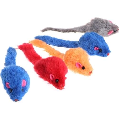 2018 NEW 5PCS Pet Cat Toys False Mouse Plush Soft Colorful Kitten Pets Funny Squeaky Playing For Kitten Kitty for cat toy