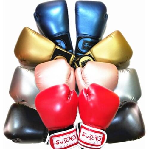 Solid Colors Adults Boxing Gloves For Fun Muay Thai MMA Martial Arts Sanda Punching Mitts Full Fingers Bag Punching Gear 2019 EO