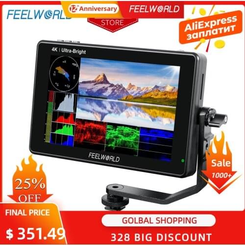 FEELWORLD 7 Inch 2200nits 3D LUT 3G-SDI 4KHDMI Touch Screen DSLR Camera Field Monitor with Waveform VectorScope Histogram LUT7S