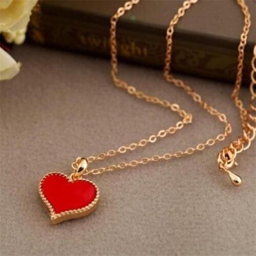 Romantic Heart Pattern Crystal Earrings Necklace Bracelet Set gold Color Chain Jewelry Sets party Jewelry Valentines Gift