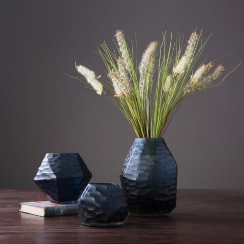 Nordic glass vase geometric rhombus handmade creative hydroponic flower vase terrarium glass containers wedding home decoration