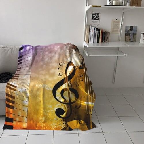 Bedroom Warm Blankets Piano Cello Concert Notes Sofa Throw Blankets Childrens Baby Soft Blankets Airplane Portable Blanket
