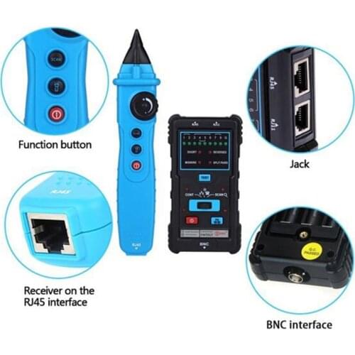 FWT01 Wire Tracker Multifunction Portable Network Lan Cable Tester RJ45 RJ11 Ethernet Finder Meter Telephone Line Testing Tool