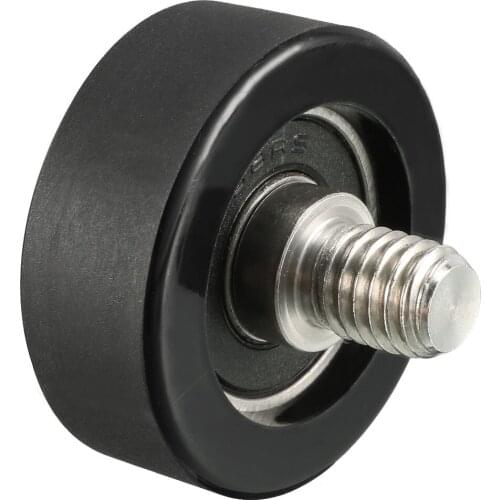 Uxcell Roller Idler Bearing Pulley Sliding Conveyor Wheel Threaded Rod 32x12x2mm black