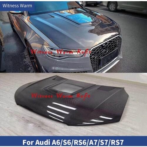 High Quality Carbon Fiber Front Bumper Transparent Engine Hood Vent Cover bonnets For Audi A6 S6 RS6 A7 S7 RS7 Car Body Kit