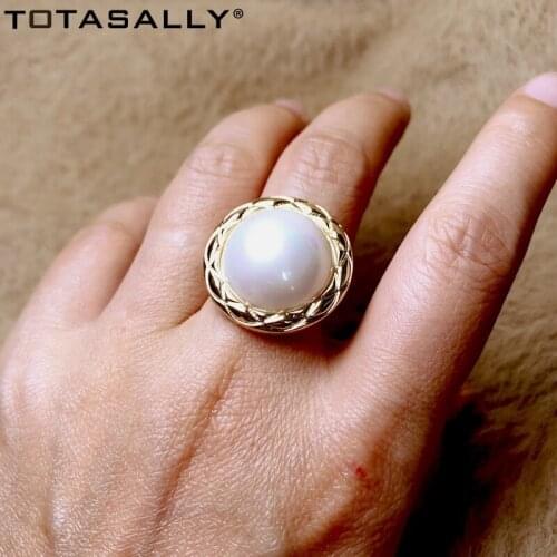 TOTASALLY NEW ARRIVAL Finger Rings for Women Baroque Simulated Pearl Antique Top Rings Ladies Finger Jewelry Gifts Dropship