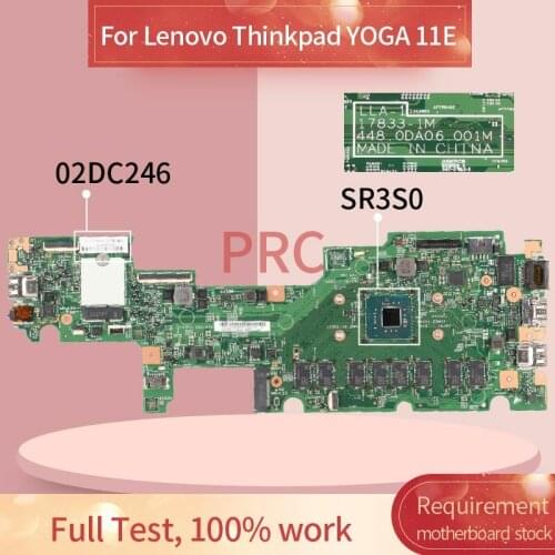 02DC246 For Lenovo Thinkpad YOGA 11E N4100 8GB Notebook Mainboard 17833-1M 448.0DA06.001M SR3S0 Laptop motherboard